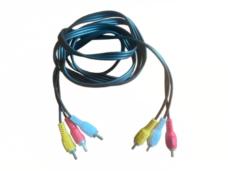 Composiet kabel Stereo + video 3X cinch/Tulp aansluiting 1,5m (2e hands)