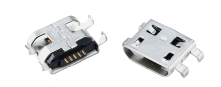 Micro usb DIP socket Long pin / Roll mount - 5 connection