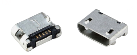 Micro usb SMT socket Short pin / flat mount - 5 connection