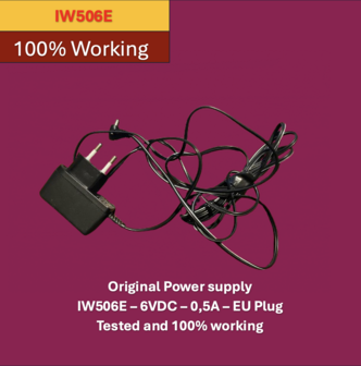 Original Power supply  IW506E &ndash; 6VDC &ndash; 0,5A &ndash; EU Plug Tested and 100% working