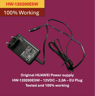 Original HUAWEI Power supply  HW-120200E5W &ndash; 12VDC &ndash; 2,0A &ndash; EU Plug Tested 