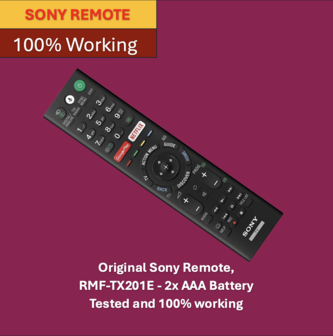 Original Sony Remote,  RMF-TX201E - 2x AAA Battery Tested and 100% working