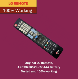 Original LG Remote,  AKB73756571 - 2x AAA Battery Tested and 100% working