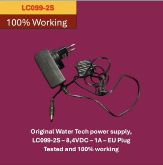 Original Water Tech power supply,  LC099-2S &ndash; 8,4VDC &ndash; 1A &ndash; EU Plug Tested 