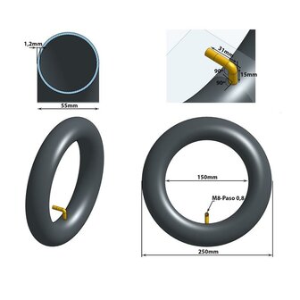 Binnenband 10x2,125 VC 90x90 &deg;