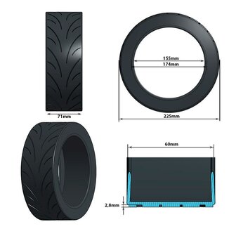 Tubeless buitenband 9.5x2.5-6.1 [CST]