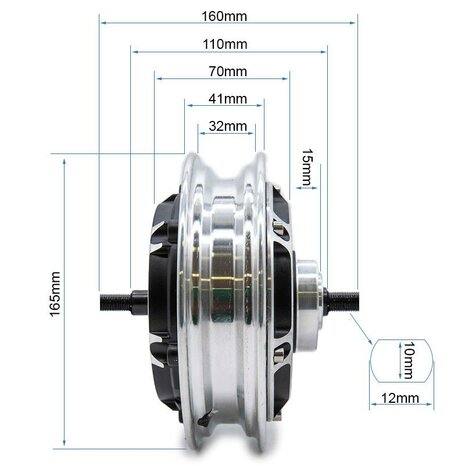 Motor 48V 500W 6/B36 - Kugoo, Ovex, Skateflash